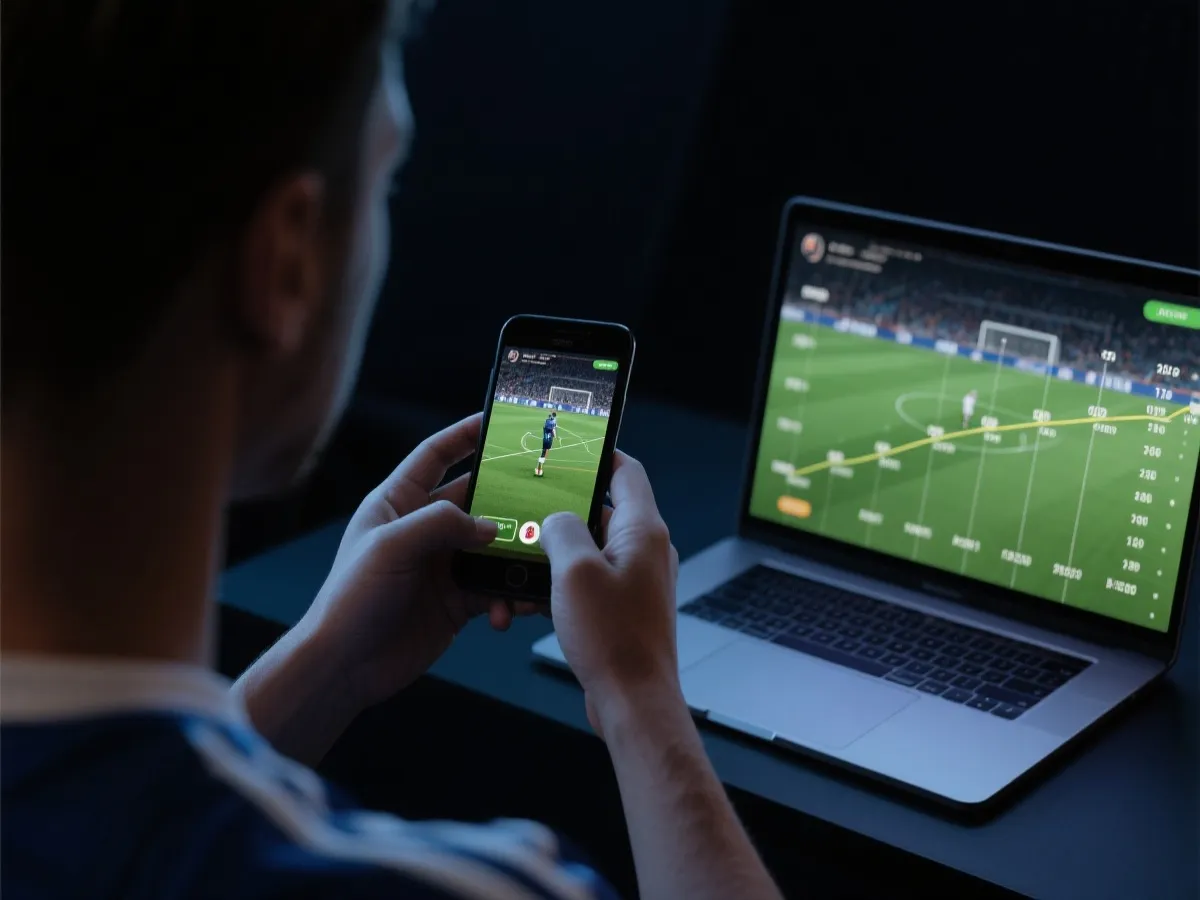 球迷查看世界杯回放与赛程